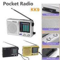 KK9 Mini FM Radio Portable Pocket Radio LCD Digital Display Full Band AM FM Radio Radio Battery Operated With Telescopic Antenna