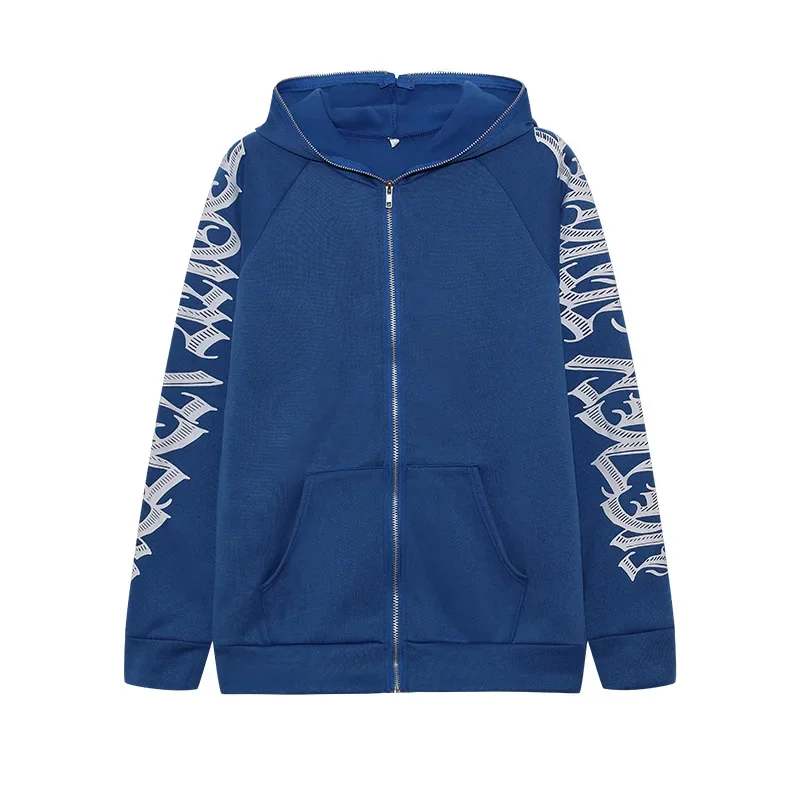 Women Crop Zip Hoodie Y2K Gothic Letter Big Hood Slim Sweatshirt Long Sleeve Cropped Jacket Street Club Daily Casual Outfit