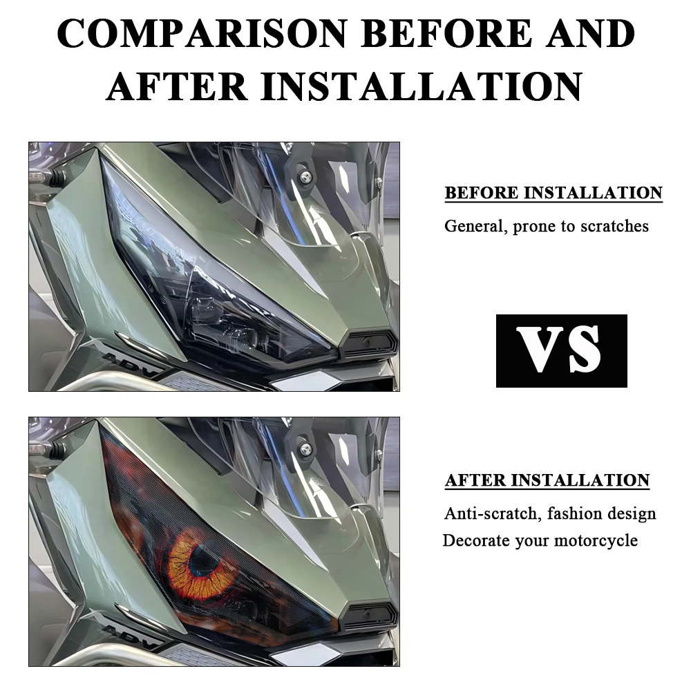 Waterproof Motorcycle Headlight Guard Stickers Motorbike Head Light Decal Protection For Zontes 368G 368 G 368g 2024 Accessories - Image 2