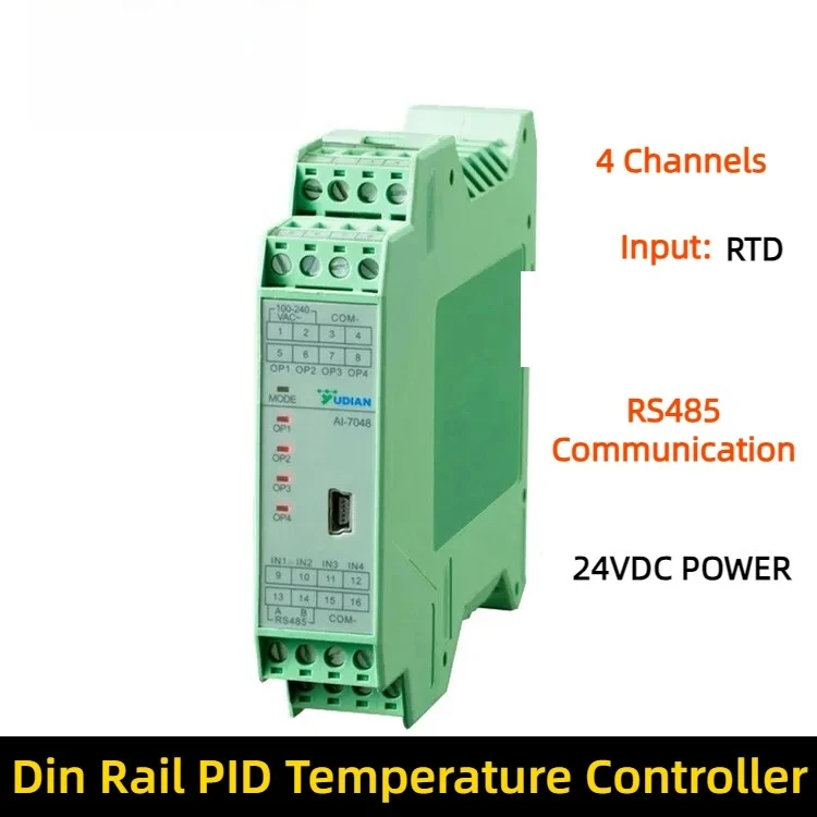 Picture 5: Ai-7048 D5 Pid Temperature Controller Instruments Four-channels Pt100 Thermocouple Temperature Acquisition Module Rs485 Din Rail