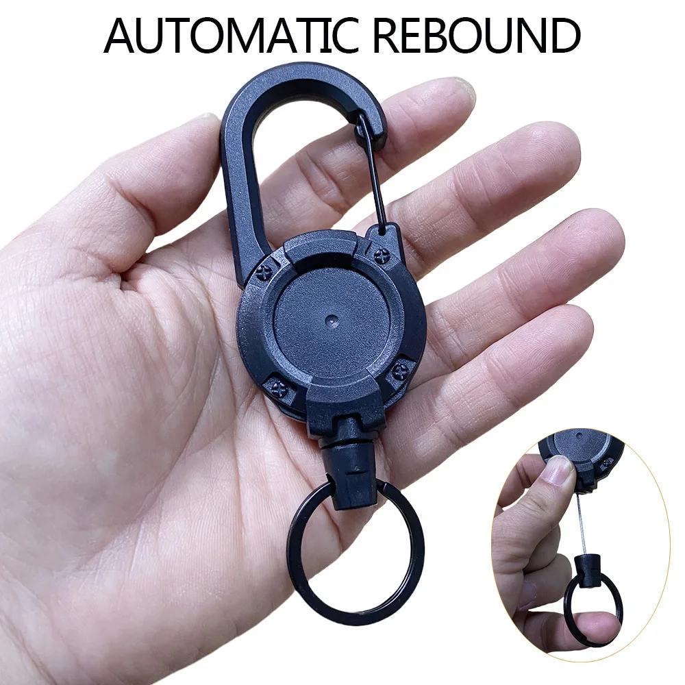 1/2/5Pcs Retractable Anti Lost Keychain Steel Wire Rope Anti-theft Easy To Pull Buckle Rope Elastic Key Chain Automatic Rebound