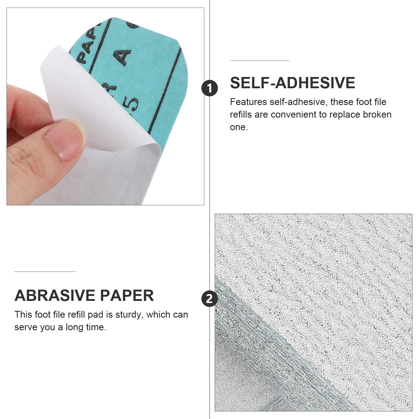 

50pcs Foot File Refills Replacement Sandpapers For Dead Skin Removal Large Size Pedicure Tools Self-Adhesive Callus Remover Pads