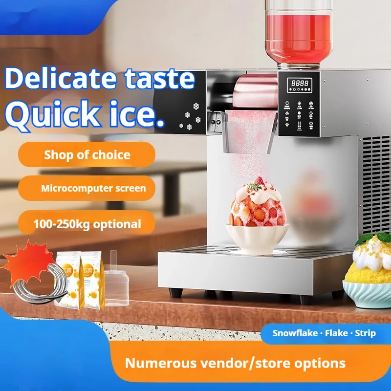 Komercyjna maszyna Bingsu 360 W, automatyczna kostkarka do lodu śnieżnego do stoiska spożywczego i kawiarni 220 V
