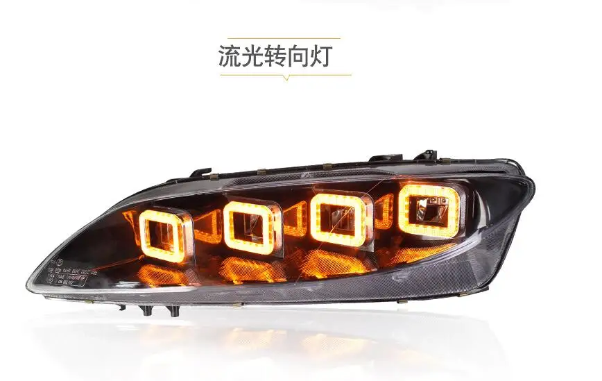 2PCS Car Styling Head Lamp For Mazda 6 Headlight 2003~2013year Mazda6 Headlights Bi-Xenon Head Lamp LED DRL Car Lights