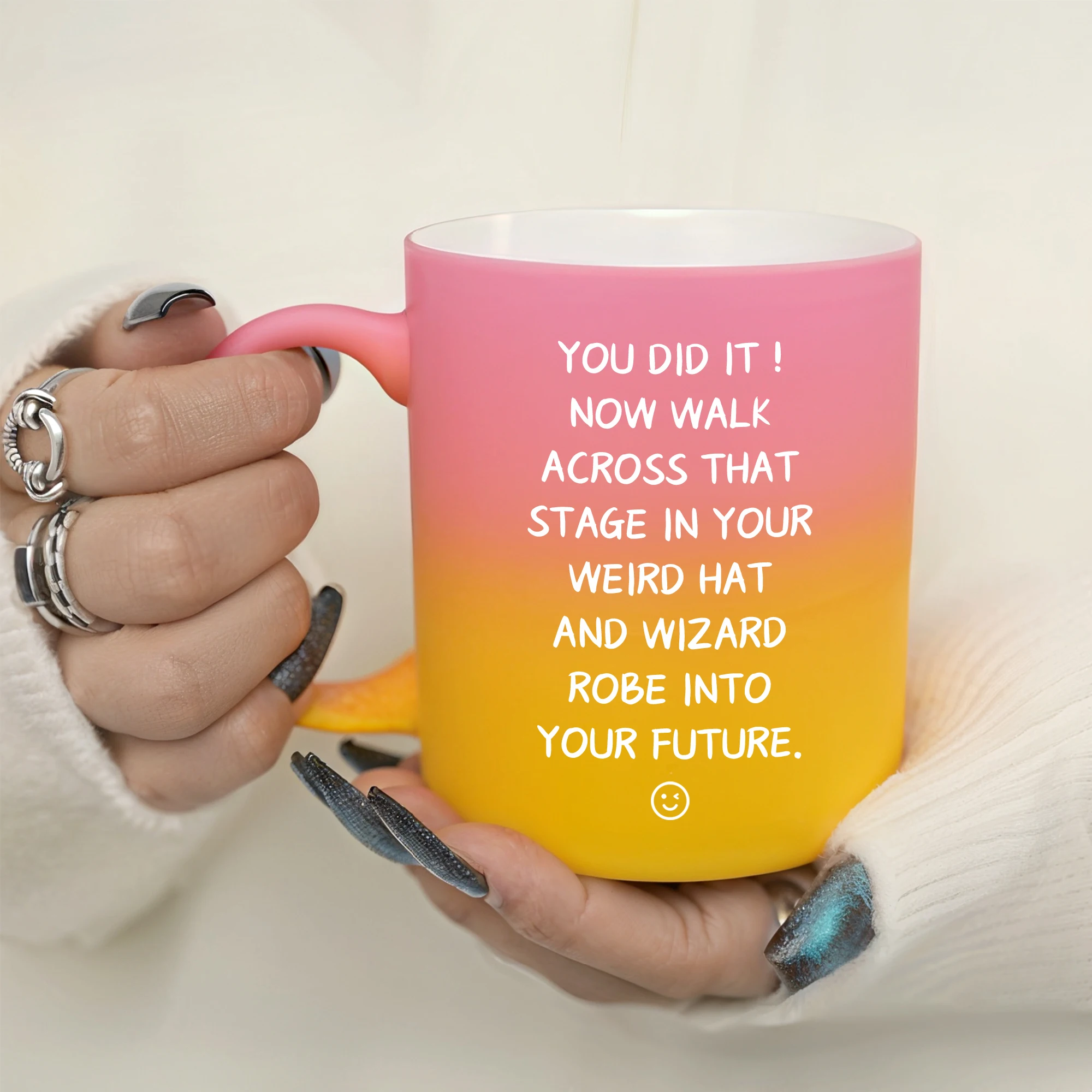 

1PC 11oz opening season milk cup, holiday gift, graduation season coffee cup, graduation greeting milk cup, mug for classmates,