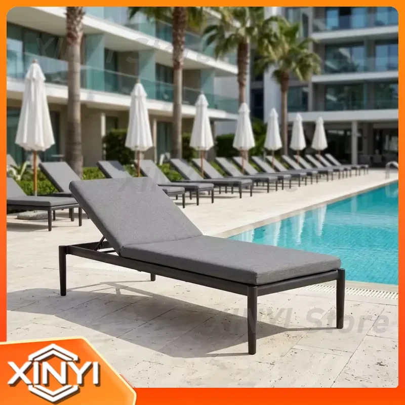 Modern Outdoor Aluminum Sun Loungers for Hotels Poolside and Commercial Venues