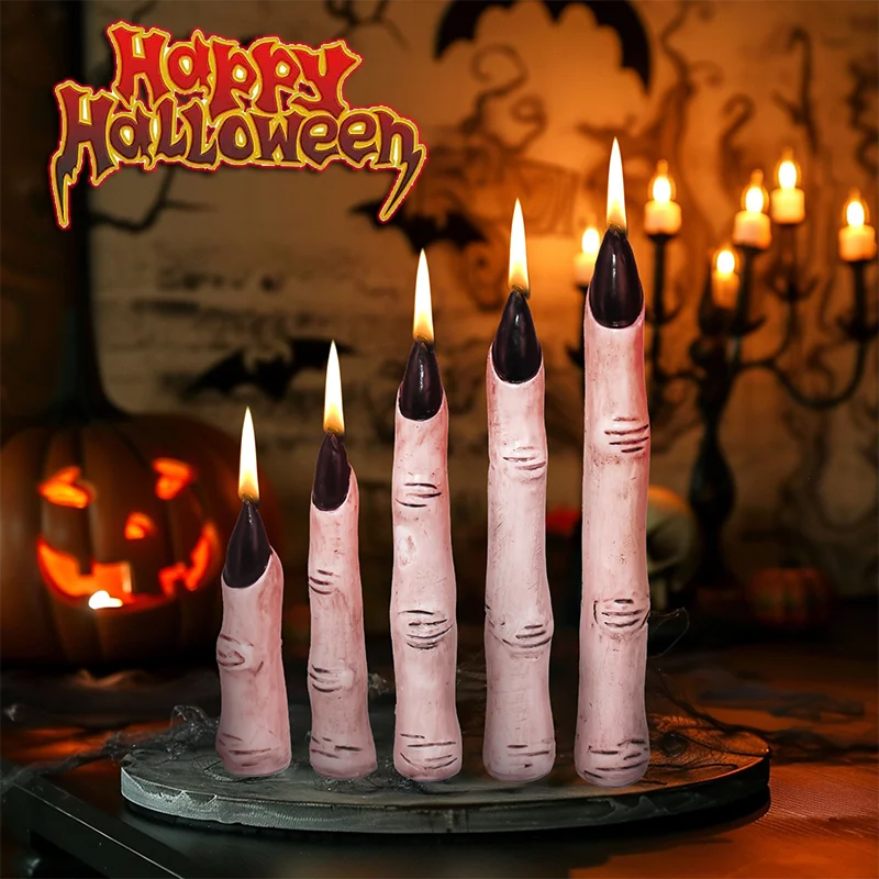 Terror Halloween Finger Candles Gothic Creepy Indoor Atmosphere Scene Decoration Props Witch Horror House Tabletop Party Decor