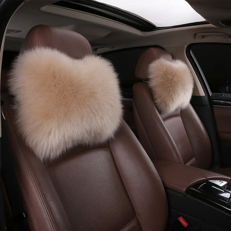 

1PCS Car Neck Pillows Universal Soft Fur Car Headrest Cushion Seat Accessories Backrest Safety Pillow Auto Interior Accessories