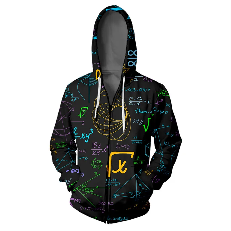 3D Print Science Formula Hoodies sweatshirts Colorful Man Woman Funny Math Logistics chemistry Hooded streetwear Sweatshirts