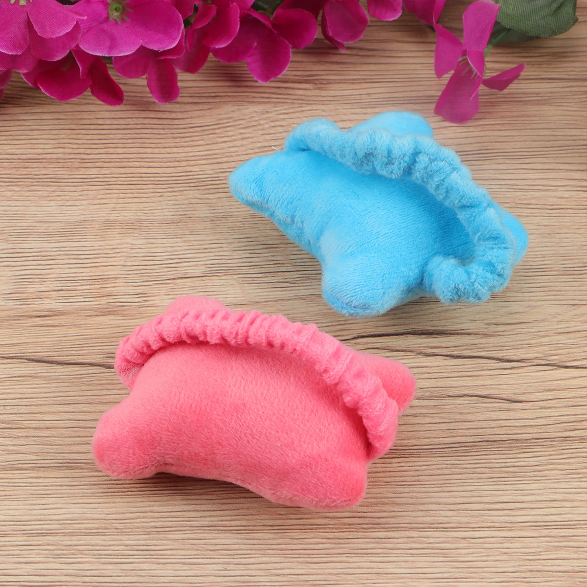 

2pcs Mouse Wrist Pad Support Guard Wearable Soft Crystal Wool Movable Hand Pillow Candy Colors Hair Band For Office Work