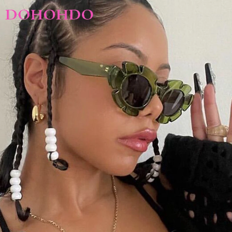 

DOHOHDO Flower Shape Cat Eye Sunglasses Women Vintage Eyewear Women Men Luxury Brand Glasses For Women Party Gafas De Sol UV400