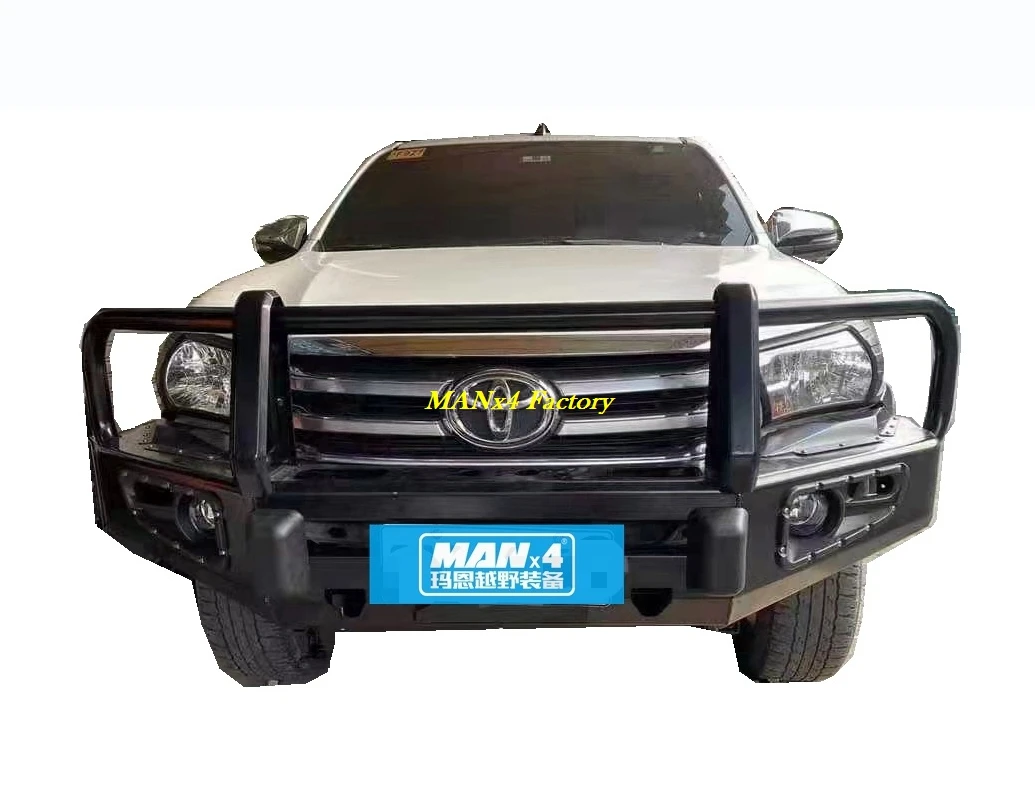 

TOP MANx4 Steel Bull Bar Front Bumper Nudge Bar for Hilux Revo 16-18