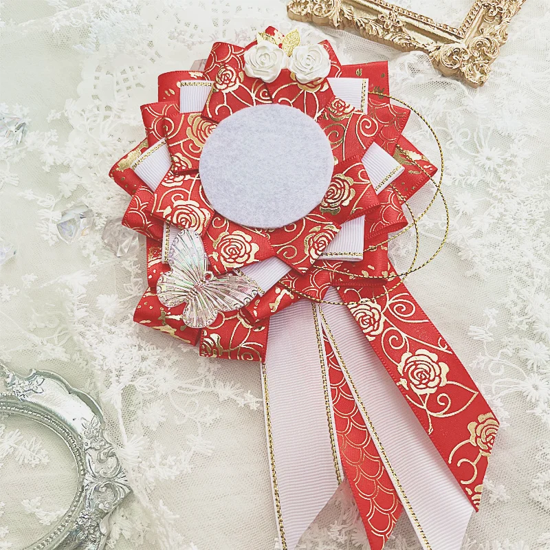 

Lolita Ita Bags Accessories，Badge Rosette Holder Base Tray，Decorate Protector Badge，Anime Cosplay Ribbon Wreath