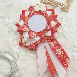 Lolita Ita Bags Accessories，Badge Rosette Holder Base Tray，Decorate Protector Badge，Anime Cosplay Ribbon Wreath