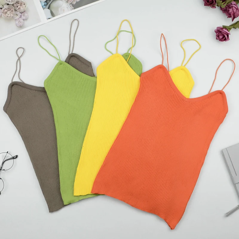 ITOOLIN Vrouwen Solid Mouwloze Basic Crop Tops Spaghetti O-hals Tank Tops Slim Fit Plain Tops Voor Vrouwen 2025, Zomer