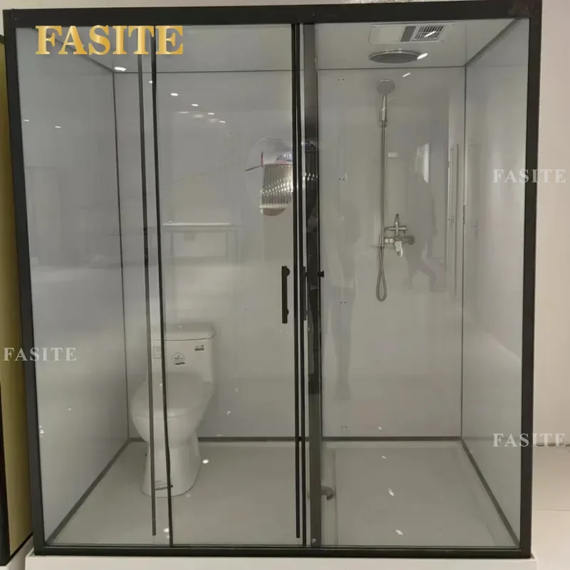 For Hotel Apartment Family One Piece Integrated Shower Bathroom Unit Dry Wet Separation Movable Modular Design Space Saving