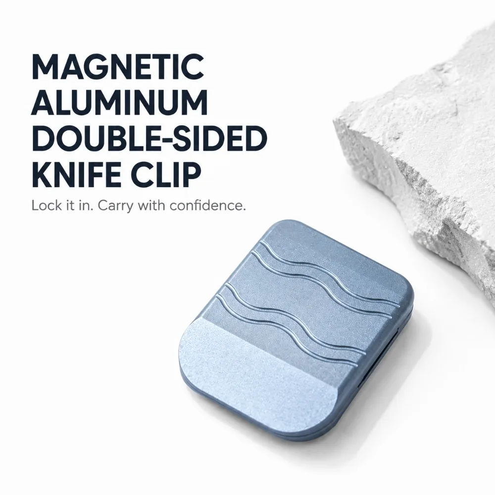 Blue Anodized Aluminum Magnetic Blade Clip Wave Groove Design Double Sided Razor Blade Holder For Mobile Repair Barber Blades