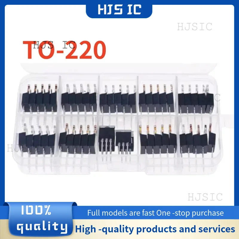 50PCS 10Types IRF640 IRF740 IRF830 IRF840 IRF530 IRF630 IRF820 IRFZ44 IRF9540 IRF3205 TO-220 MOSFET Transistors