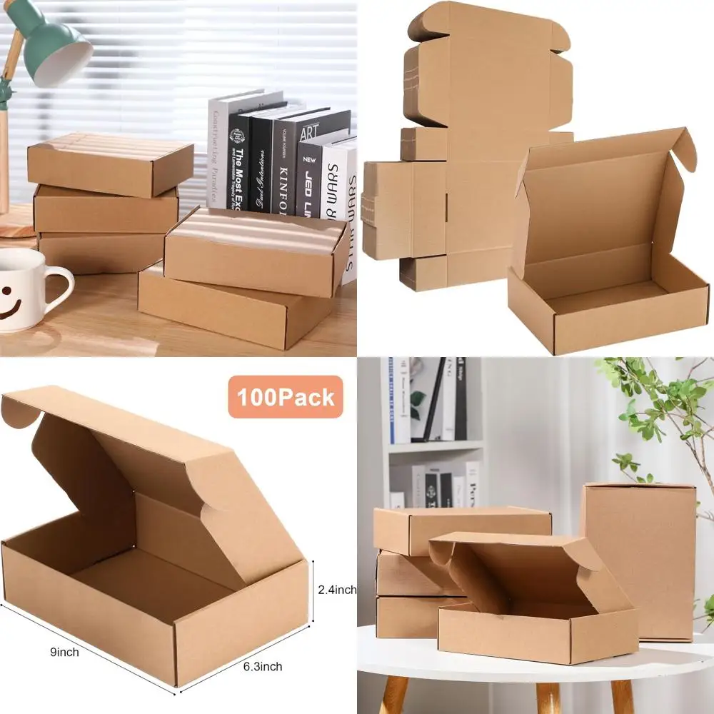 

Cardboard Shipping Boxes for Small Business - 100 Pack, Brown Corrugated, 9.06x6.3x2.36 Inches, Ideal for Mailing and Gift Packa