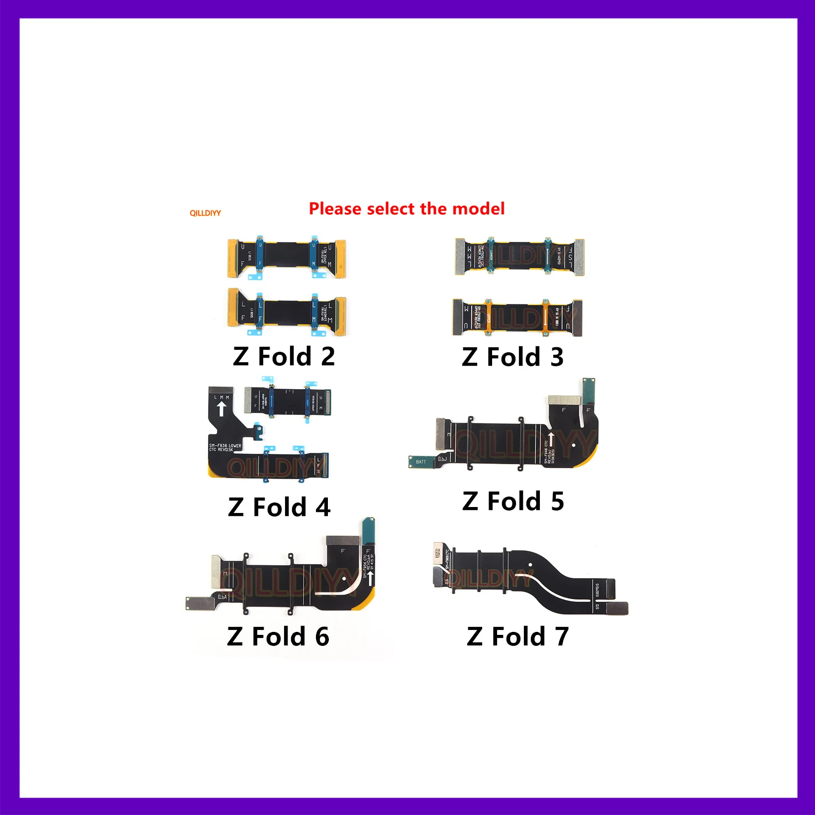 Main Board LCD Flex Cable Ribbon For Samsung Galaxy Z Fold 3 4 5 6 7 2 F926 F936 F916 F946 F956 F966 Rotating Shaft Cable