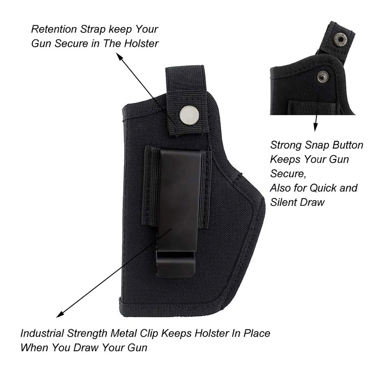 Concealed Gun Holsters for Men Women, Universal Carry Holster for Pistols 9mm 380 , Removable Belt Holster Training Gun Pouches