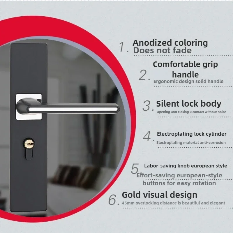 

Новая универсальная дверная ручка из алюминиевого сплава, утолщенная ручка-панель, фурнитура для дверных замков, бытовая фурнитура