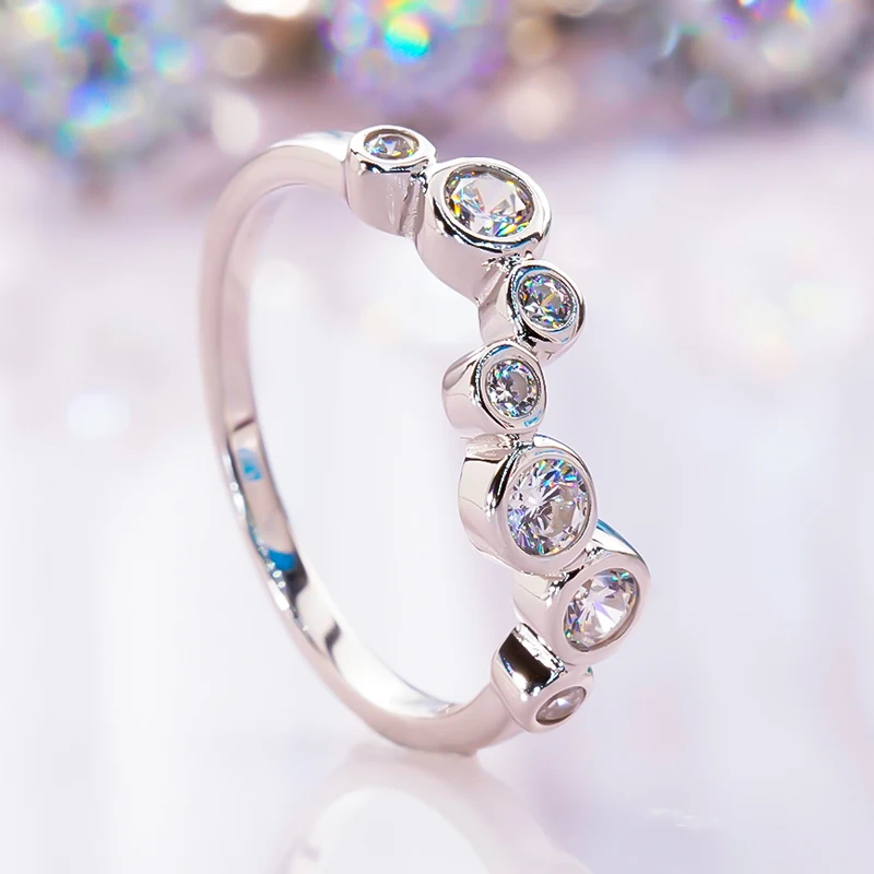 FENTTECI New Trendy Moissanite Diamond Ring Pt950 Platinum Irregular Ring for Women Engagement Wedding Party Fine Jewelry