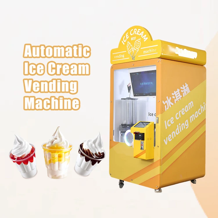 Machine à crème glacée dure commerciale personnalisée pour l'extérieur avec diverses saveurs, machin