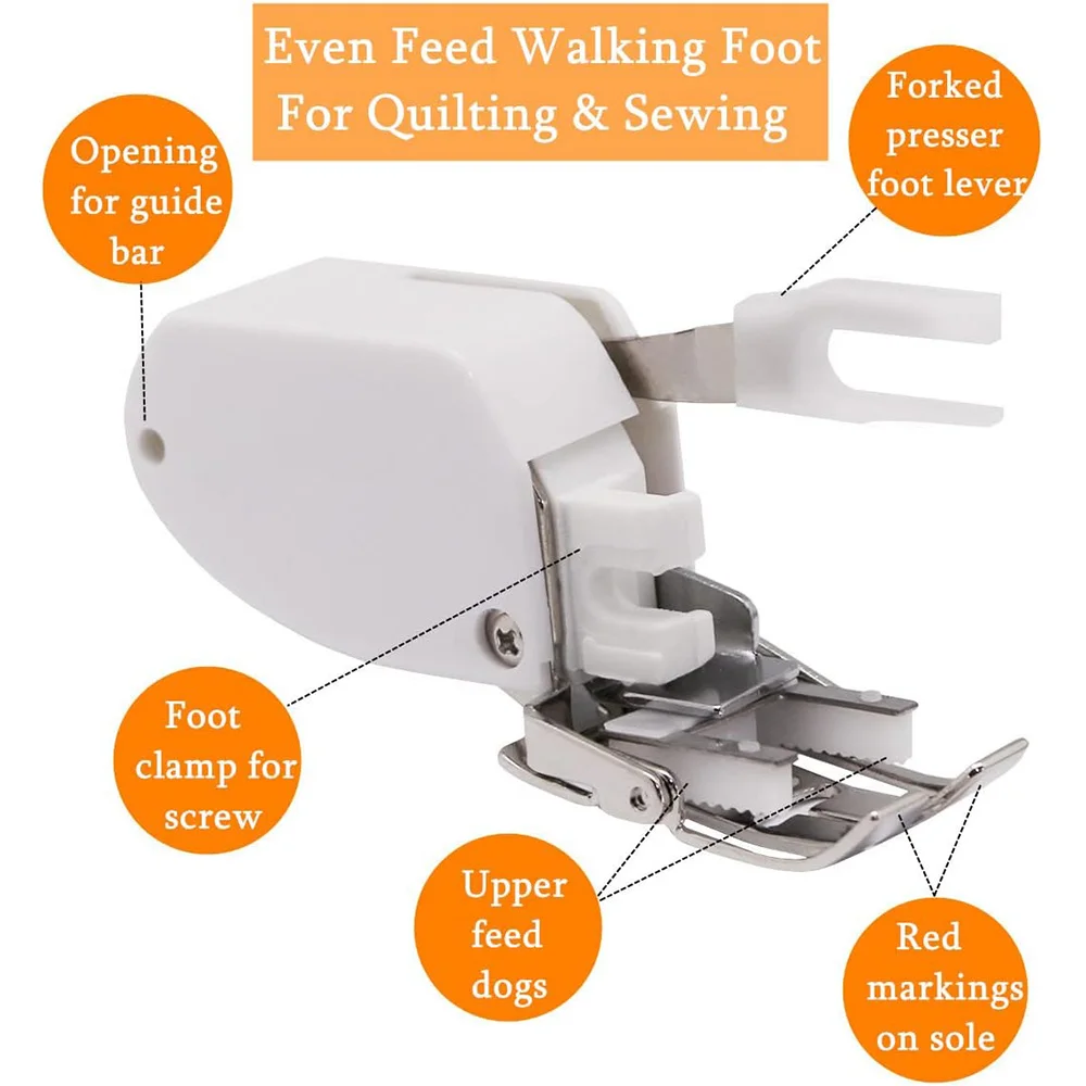 #SA140 Walking Foot with Guide Quilting Even Feed Foot for Brother Sewing Machine Presser Foot Accessories