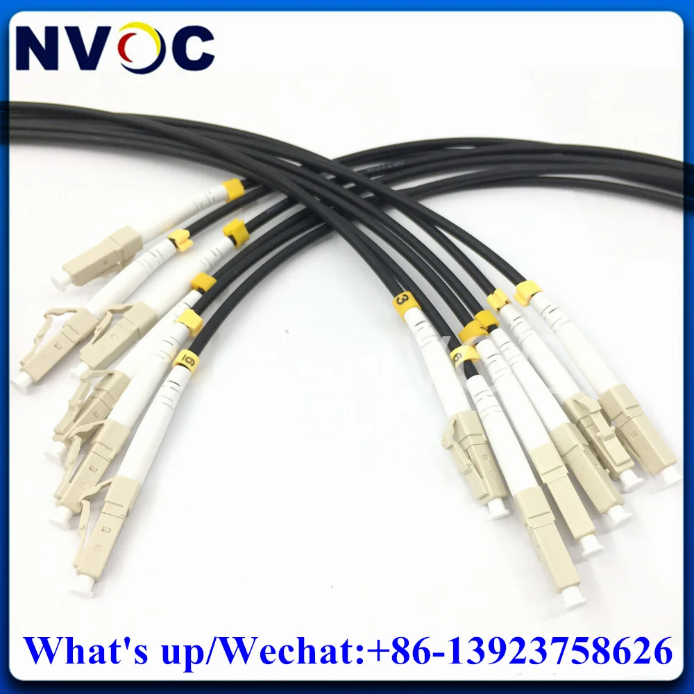 6C MM Fiber Armored Patch Cord Jumper LC-LC LC-SC Multimode 62.5/125 OM1 6Cores 10/15/20/25/30/35/40/45M LSZH Cable Connector