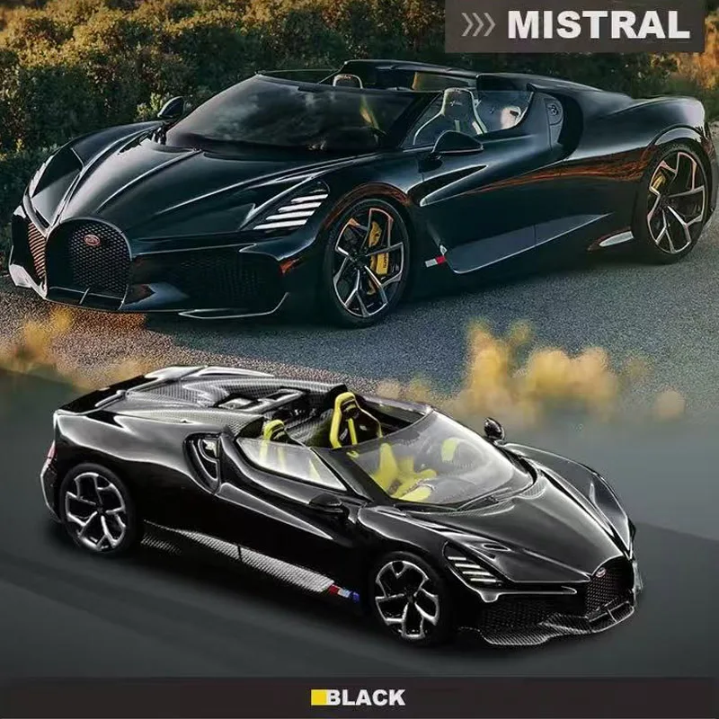 

MINIGT 1:64 Bugatti W16 Mistral Alloy Car Mold 588, коллекция игрушек