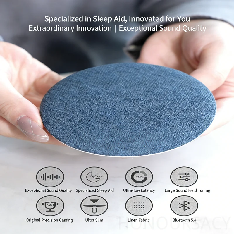 

Портативная Bluetooth-колонка Hifi Sound MusicBox в форме подушки с таймером отключения, беспроводной аудиоплеер для сна на боку, ультратонкий, для комфортного сна