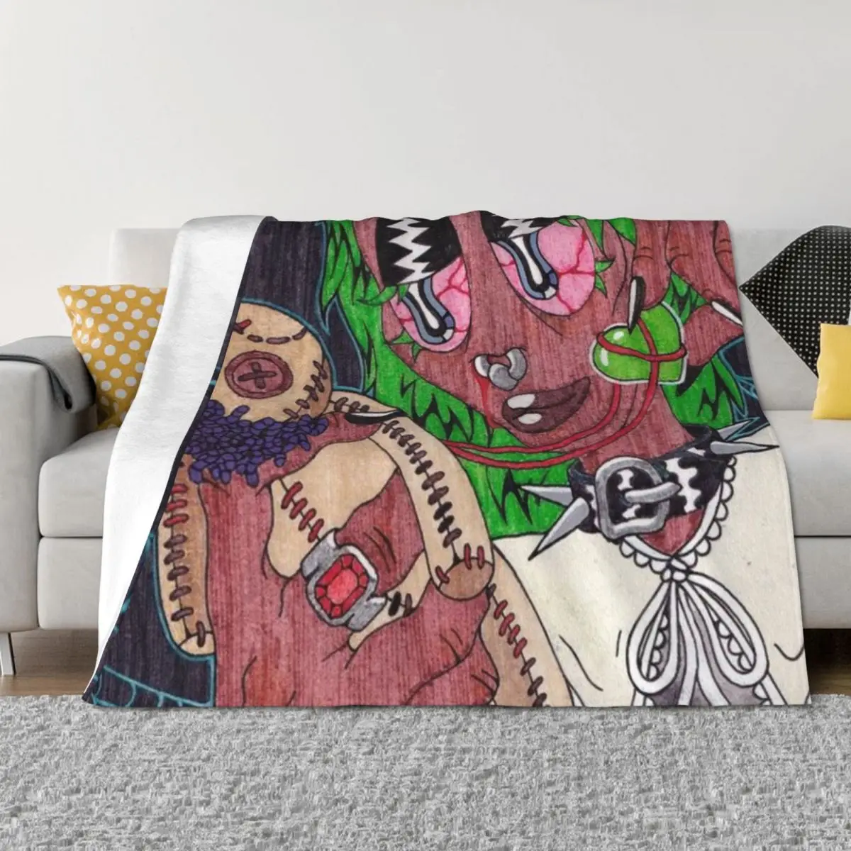 

Sticky M.A - Corazon Verde Throw Blanket Sofa Quilt Hairy Beautifuls cosplay anime Blankets