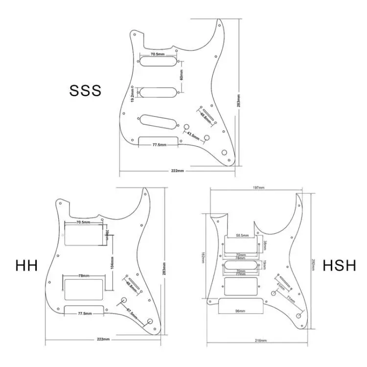 Full Metal Electric Guitar Pickguard SSS/HH Guitar Pickguard Anti-Scratch Plate for ST/IB Electric Guitar Multi Colour