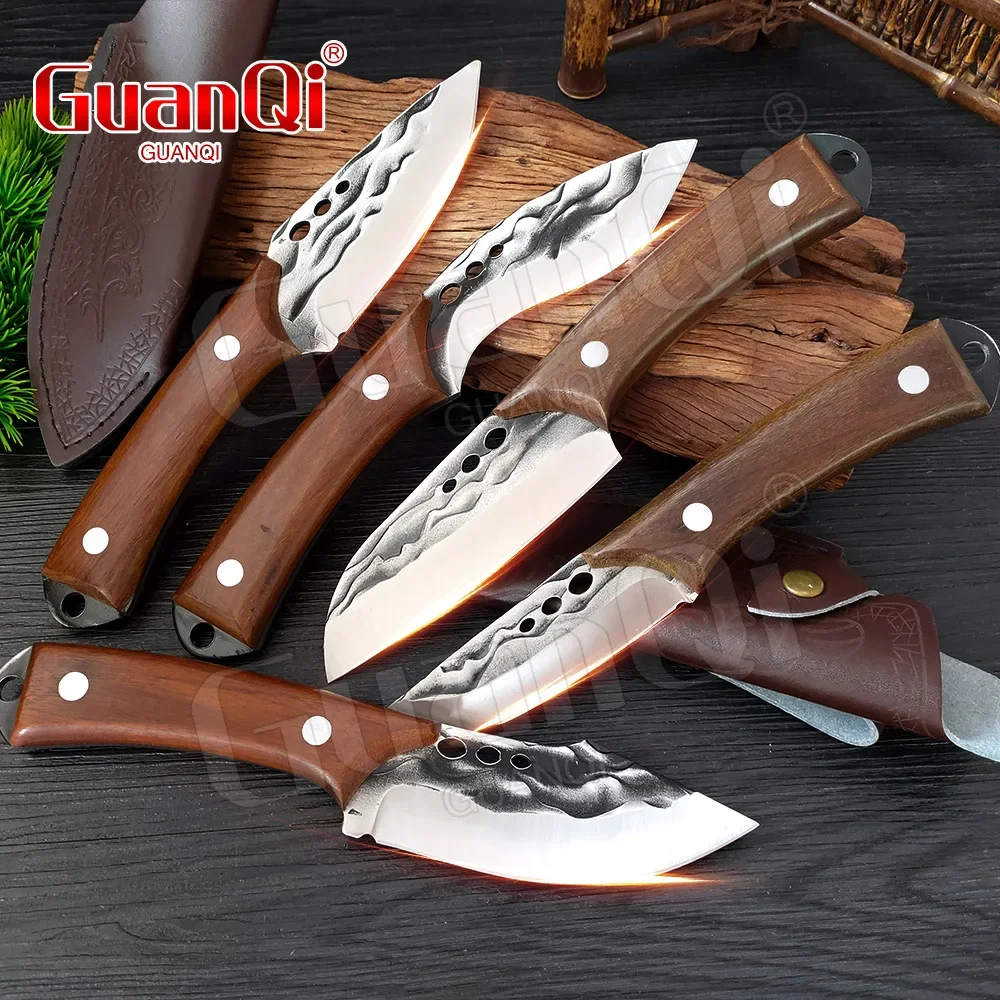 Forged 5CR15Mov Steel Boning Knife Handmade Kitchen Chef Butcher Knives Full-Tang Meat Cleaver Fish Cooking Knife