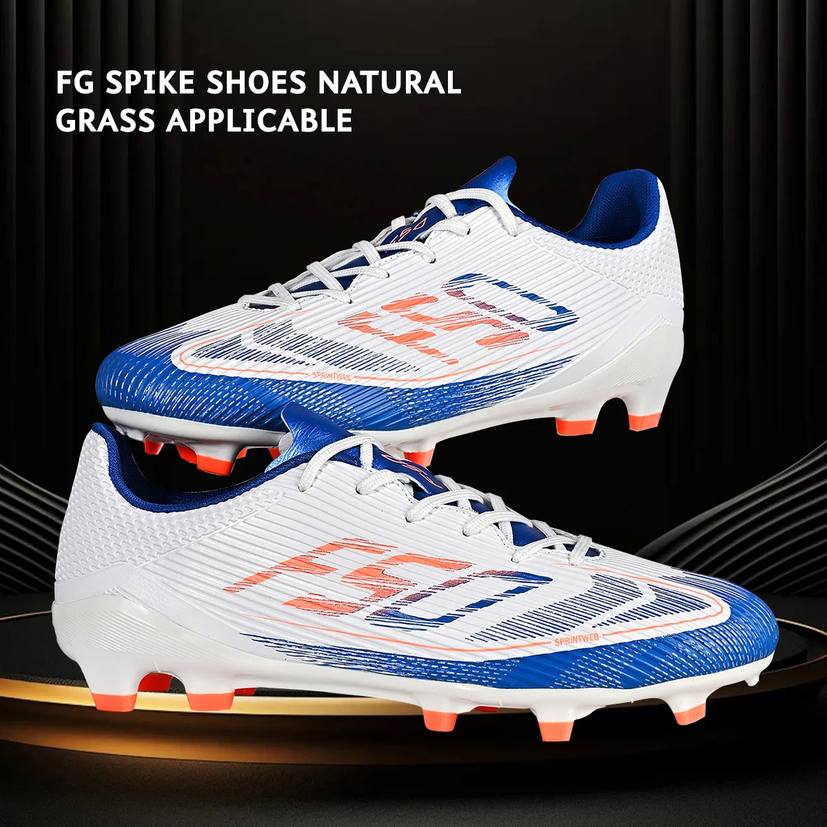 Men AG FG Grass Cleats, Reinforced Ankle Protection, Shock Absorbing Insole, For Hard Natural & Slightly Artificial Grass Field