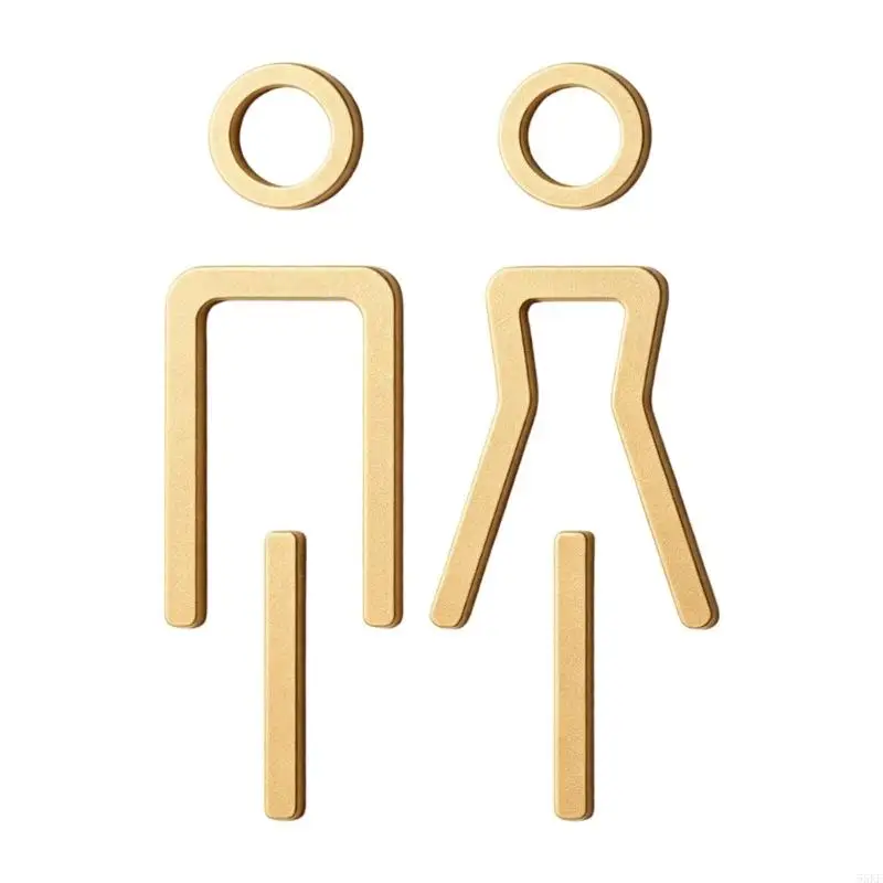 Bathroom Restroom Sign Pair with Acrylic Male Female Door Symbols Adhesive 55KF