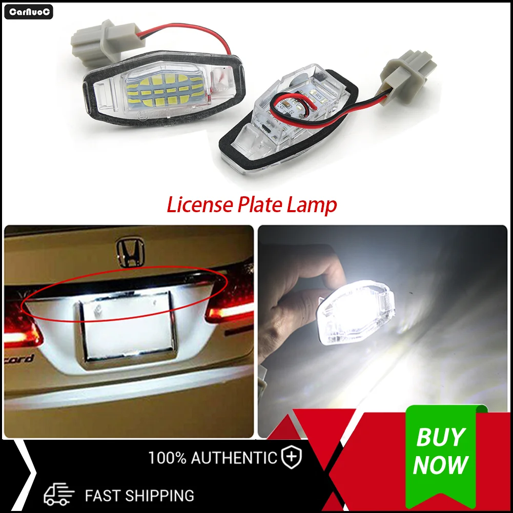 

For Honda Accord Odyssey Pilot Civic Acura MDX TSX TL ILX RDX RL 2Pcs Ultra Bright LED License Plate Lights