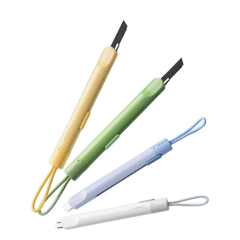 Deli Multipurpose Utility Knife Retractable Blade Portable Knife Anti-sticking Paper Box Cutter Letter Opener for Home Office