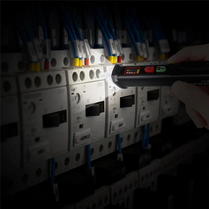 

1 шт. черный тестер напряжения со светодиодным цифровым дисплеем, двойной диапазон 12-1000 В переменного тока/48-1000 В переменного тока, бесконтактный электрический тестер Pen-A22R