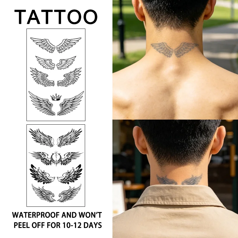 

Angle Wing Herbal Temporary Tattoo Stickers, Long-lasting Waterproof for One to Two Weeks, Suitable For Arm, Neck, Leg