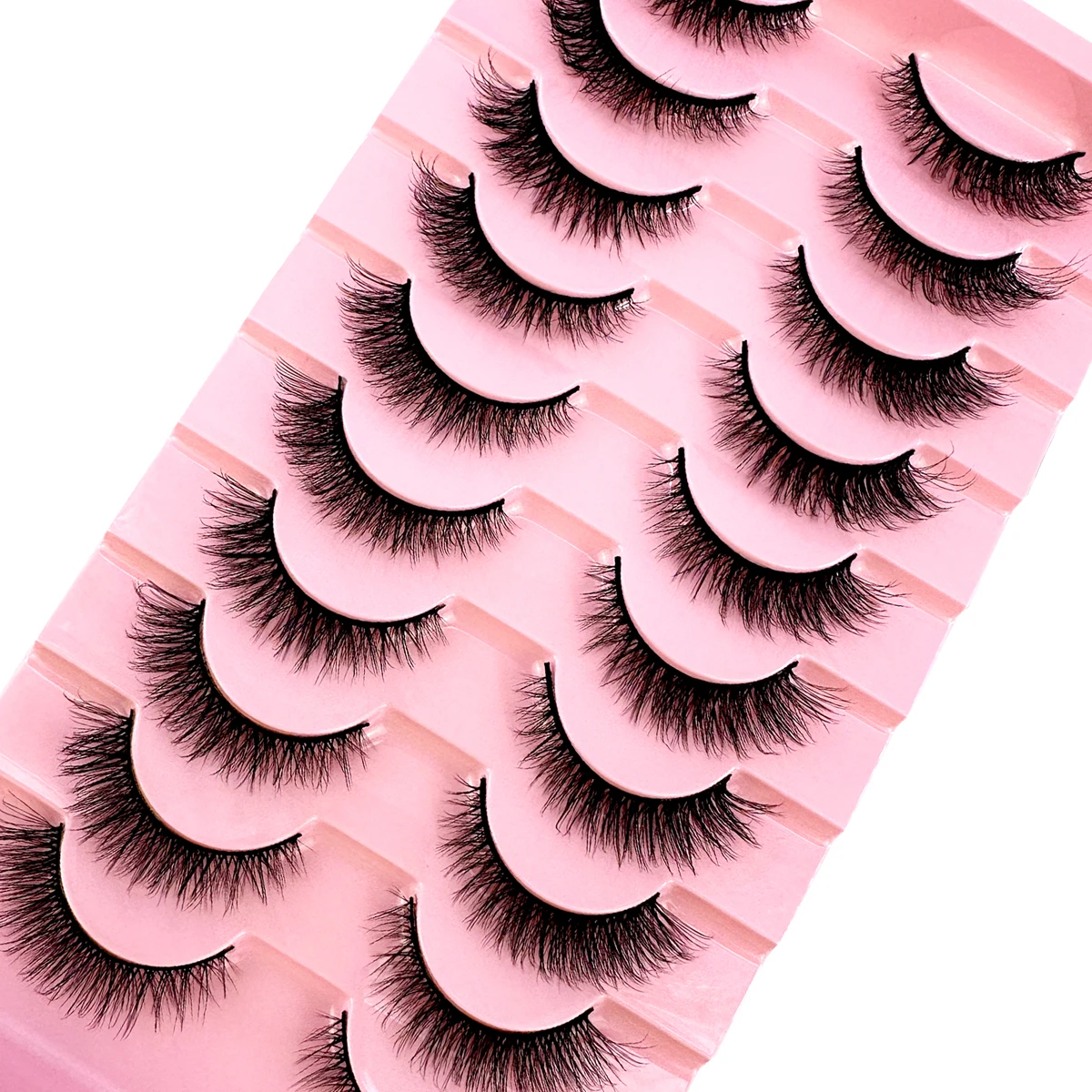 Nuovo 5/7/10 paia ciglia finte visone ciglia finte fatte a mano trucco nudo naturale simulazione croce occhio disordinato ciglia ricci 3D