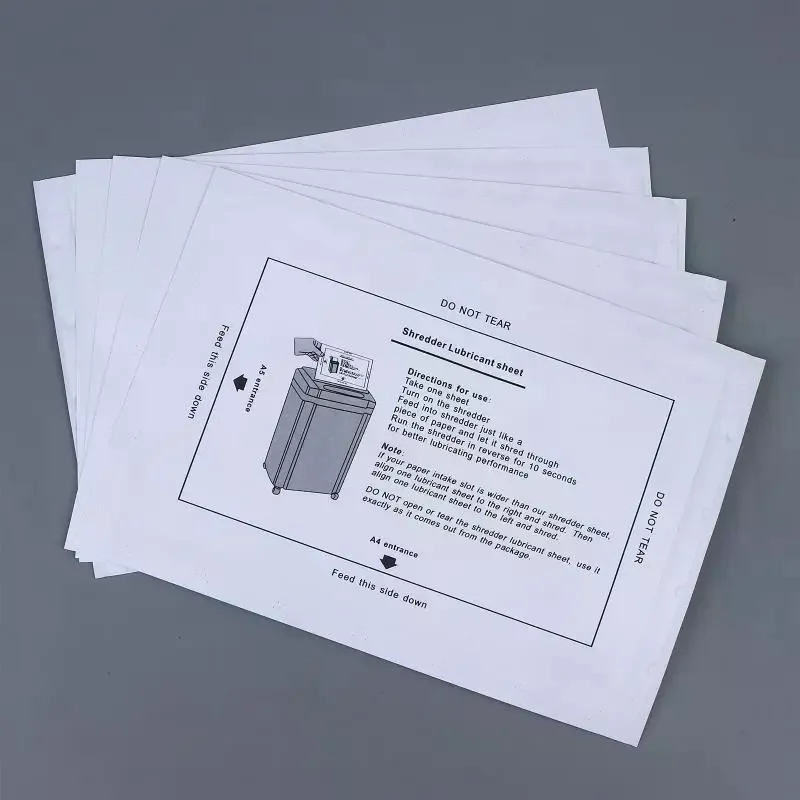 5/10PCS Paper Shredder Lubricant Sheets Shredder Lubricating Oil Portable Paper Type Lubricating Oil For Shredder