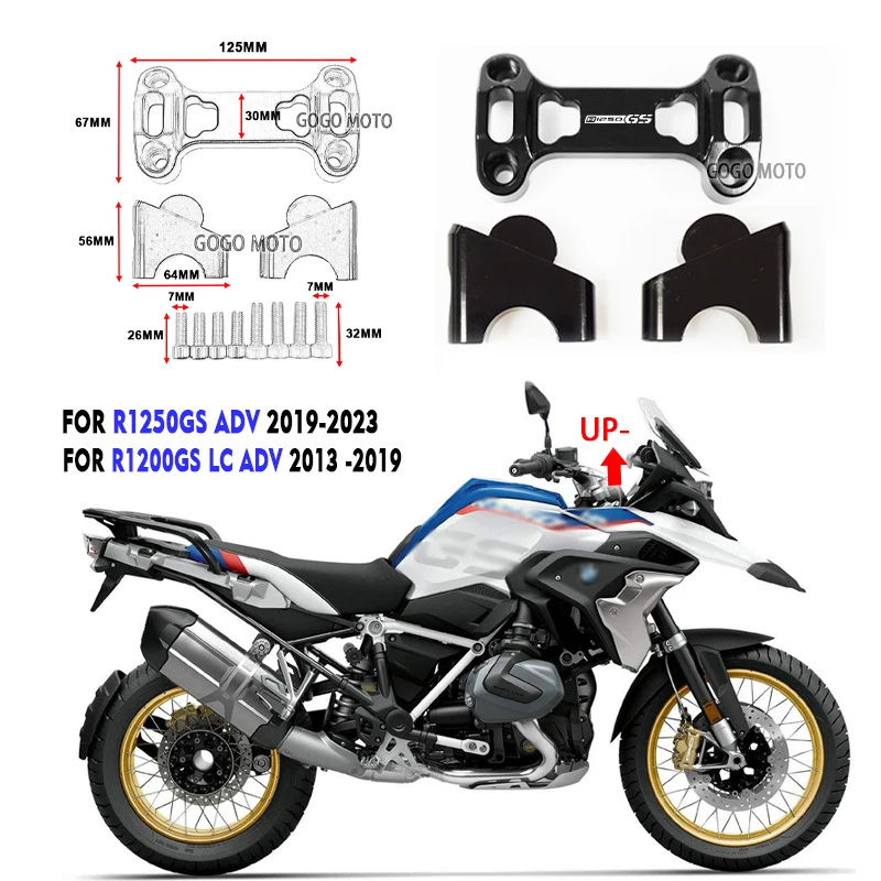 

Для BMW R1250GS GS 1250 Adventure R1200GS LC (2013-) R 1200 GS LC Adv (2014-) Мотоциклетный зажим для крепления на руль, верхняя крышка