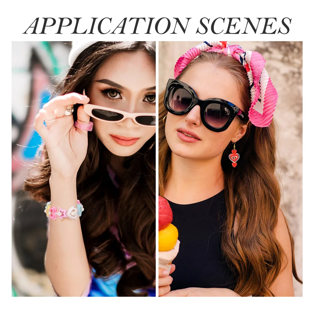 200pcs Transparent Star Heart Acrylic Beads Loose Beads for Earrings Bracelet DIY Handmade Jewelry Making Accessories