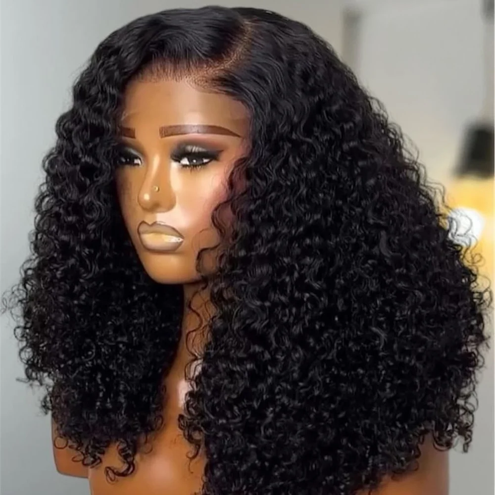 

Deep Wave Bob Wig 13x4 Lace Frontal Human Hair Wigs Brazilian Remy Jerry Curly Short Bob Wigs 200% Density Pre Plucked For Women