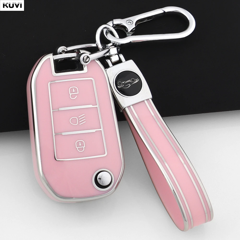 TPU Auto Klappschlüssel Fall Abdeckung Shell Für Peugeot 208 308 408 508 2008 3008 4008 5008 Für Citroen C3 C4 CACTUS C6 C8 Zubehör