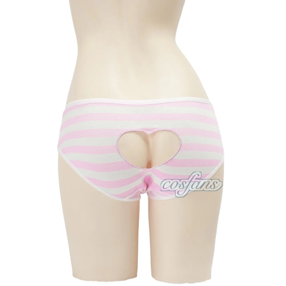 

Anime Girl Student Love Hollow Stripe Underpants Sexy Lingerie Women Briefs Temptation Uniform Erotic Costumes