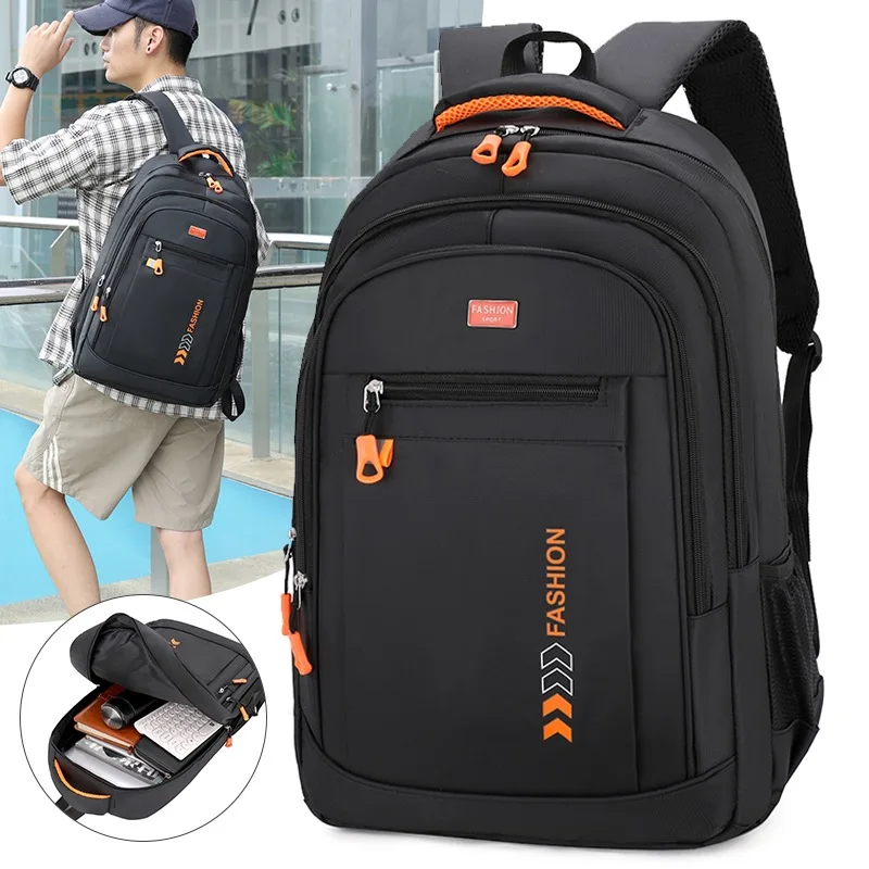 

Leisure School Bag Male Canvas Simple Backpack Male Korean Version Backpack Large Capacity Middle School Bag Computer Travel Bag