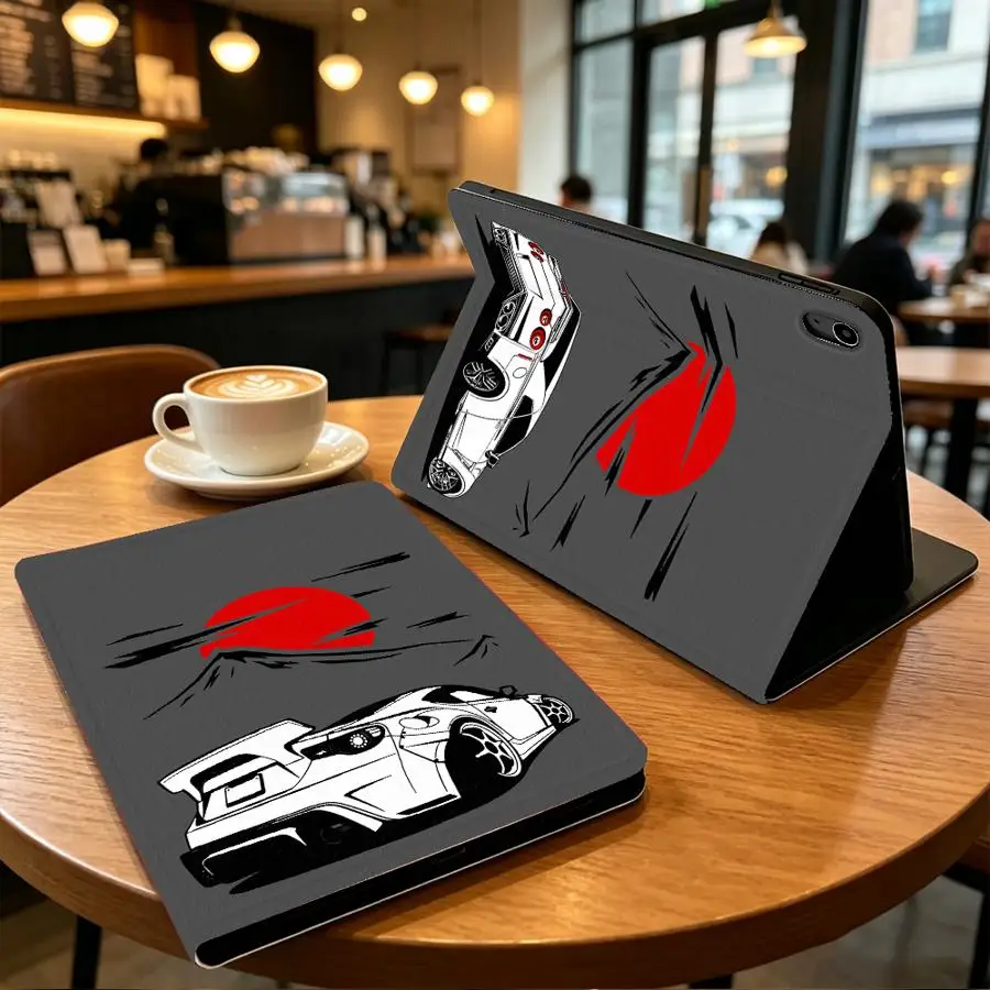 with Pencil Slot Case for Apple iPad Air 11 13 M4 M3 M2 A16 2026 10th 7/8/9th Pro11 13 Air 4/5/6th Drift Sports Car